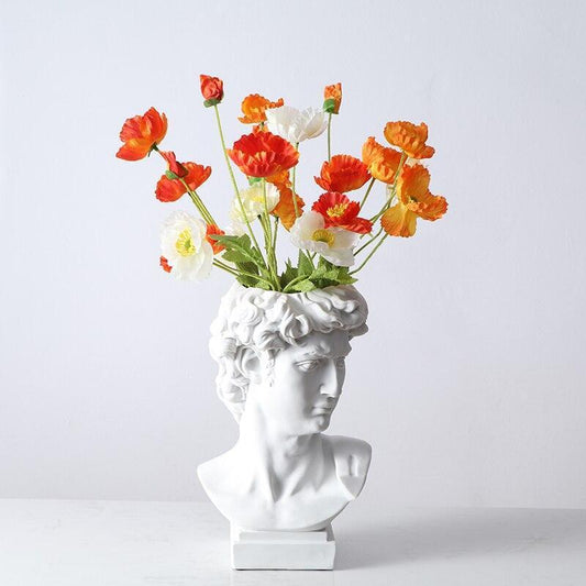 [MGT] Michelangelo Buonarroti David Head Portraits Resin Imitation Gypsum Vase Living Room Plants Flower Pot Ornaments Craftwork
