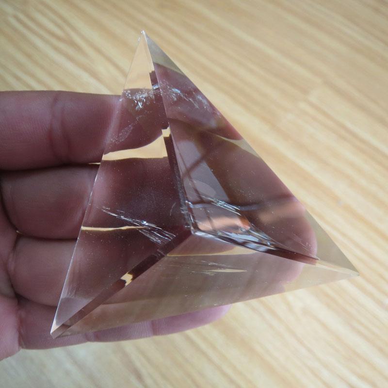 BEST !!! Tetrahedron Pyramid 4 Faces 6 Edges 5~7cm Crystal Pyramid / Natural Clear Quartz Crystal Pyramid Reiki Healing